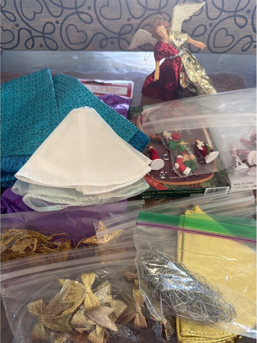 Christmas Tree Skirt and Mini Ornaments Set